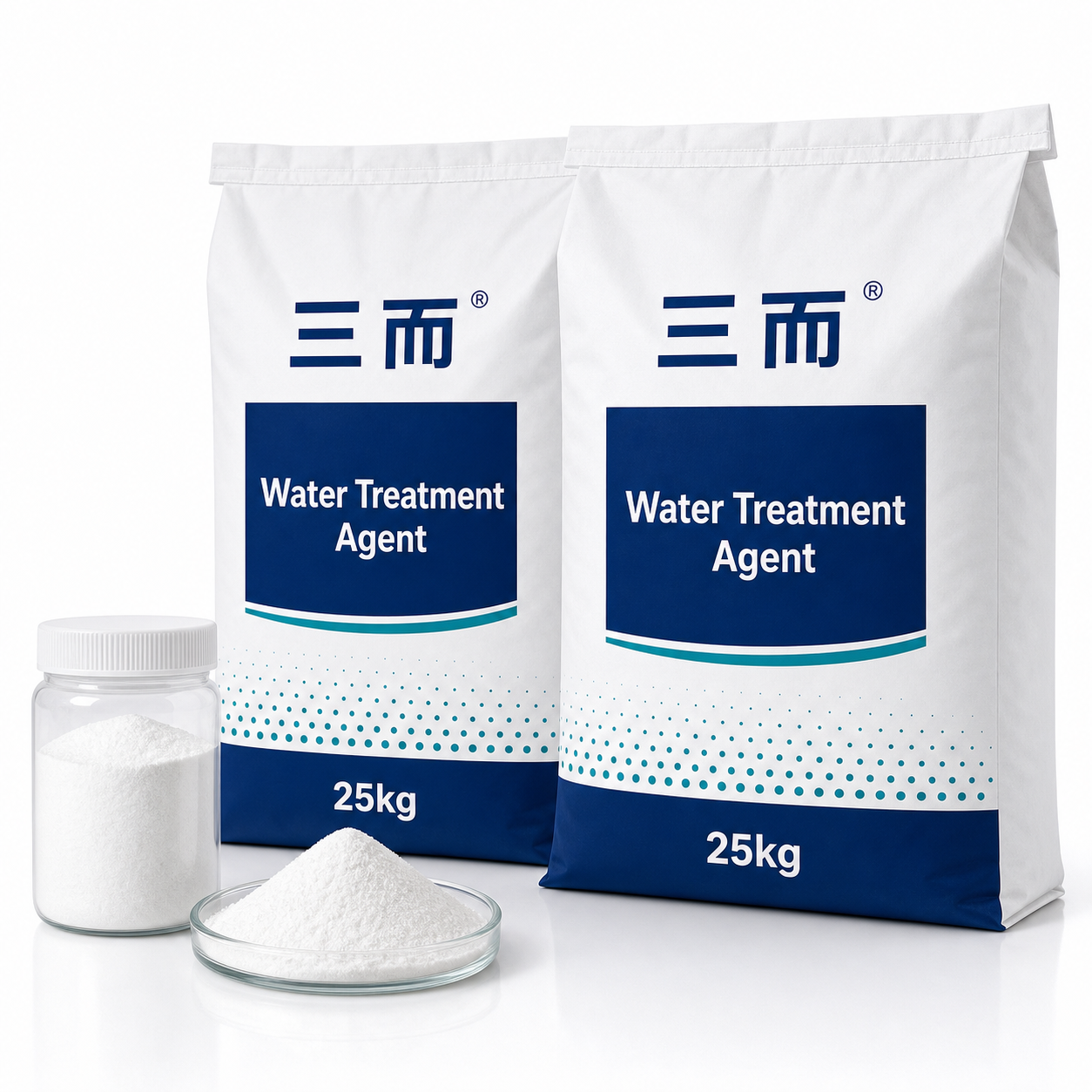 造纸净水剂白色粉末袋装产品实拍